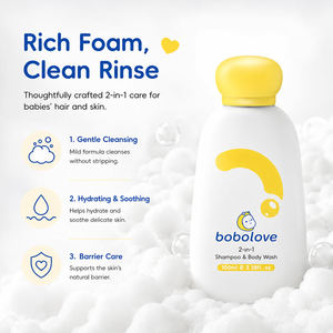 Shampooing et gel douche 2 en 1 pour bébé, avec huile de graines de tournesol, céramide NP, nettoyant hydratant pour les cheveux et la peau sensibles des bébés - Product Image 4
