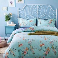 Chine usine plate ou équipée 4 pièces housse de couette ensemble de literie microfibre king size drap de lit floral