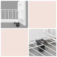 VASAGLE Lit double avec éclairage LED et multiprise, sommier à lattes en MDF et acier, style moderne, cadre de lit avec 2 tiroirs coulissants
