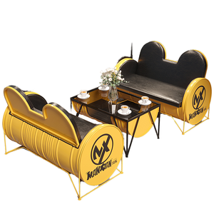 Conjunto de Asientos de Metal Estilo Industrial - Muebles de <span class=keywords><strong>Bar</strong></span> Duraderos para Exteriores para Cafeterías, Bares y Cafeterías para <span class=keywords><strong>Gatos</strong></span> - Product Image 1