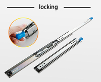 Glissière de tiroir à extension complète robuste de 53 mm avec verrou de sécurité, capacité de charge réglable de 100 à 200 kg, conception industrielle, installation facile