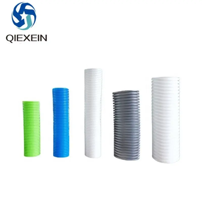 Double Wall HDPE Noise Reduction Corrugated Pipe Antistatic Ventilation Duct Hose PE Plastic Ventilation Exhaust Air Pipe