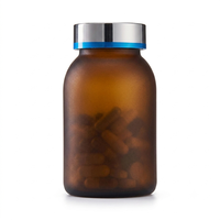 Bouteille de compléments alimentaires en PET givré ambré transparent de 150 ml, écologique, sans BPA, pour emballage de vitamines et suppléments pour animaux de compagnie
