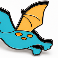 Accessoire de veste pour enfants motif pterosaure de dessin animé moderne, émail métallique personnalisé - Personnalisable OEM/ODM Vente en gros