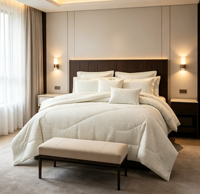 Parure de draps de luxe imprimée géométrique 7 pièces en microfibre tissée 400TC respirante et douce pour un mobilier de lit moderne