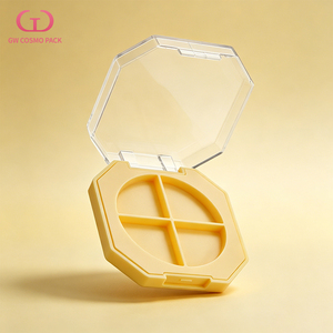 Estuche vacío octogonal transparente para polvos, paleta de maquillaje de sombras de ojos de 4 colores con inserto cuarto circular - Product Image 2