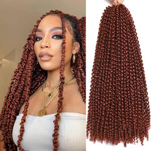Offre Spéciale 24/18 pouces synthétique africain tresse Meches Passion torsion pré-torsadé Crochet bouclé tresse doux et pas cher en gros - Product Image 1