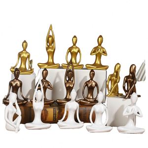 Escultura Decorativa de Resina con Diseño Innovador, Figura Abstracta Hueca de un Pensador Dorado, Tema de Ángel, Ideal para Oficina u Hogar - Product Image 1