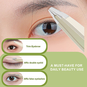 <span class=keywords><strong>Pince</strong></span> à épiler pour extension de cils personnalisée de marque privée en acier inoxydable sans lacunes pour l'épilation du visage vers l'intérieur - Product Image 4