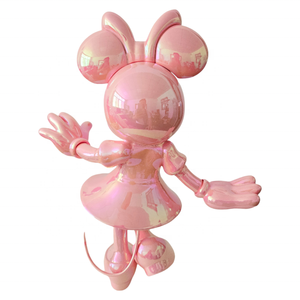 Esculturas de Resina con Baño de Cromo Rosa de <span class=keywords><strong>Mickey</strong></span> y <span class=keywords><strong>Minnie</strong></span>, Personajes de TV y Cine, 30 cm, para Hogar, Oficina, Dormitorio, Galería de Arte, Vitrina - Product Image 6