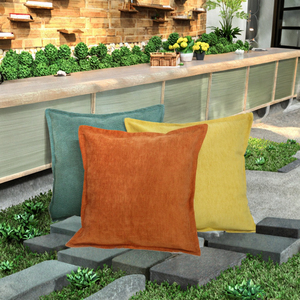 Funda de Cojín Lavable de Terciopelo Tejido para Otoño, Diseño Cuadrado Sencillo, Color Naranja Sólido, Estilo Nórdico Moderno, Antipilling, para Uso en el Hogar y Hoteles - Product Image 3