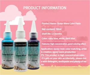 Colorant en résine à haute concentration effet vague océanique, teinture liquide transparente pour résine époxy/UV, pigment bleu marine pour projets d'artisanat et d'art - Product Image 3