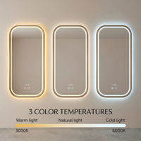 Miroir Salle Bain LED Smart Kingstin Acier Inox Anti-buée Tactile Dimmable Android Bluetooth Capteur