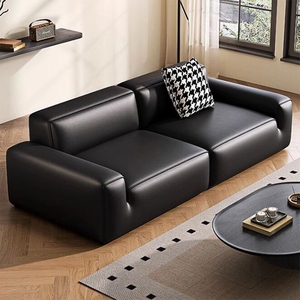 أريكة جلدية حديثة بتصميم فاخر بسعر الجملة أريكة داخلية لغرفة المعيشة والشقق الصغيرة - Product Image 2