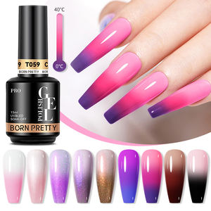 BORN PRETTY PRO Smalto Gel Termico Senza Hema in 14 Colori, Cambia Colore con la <span class=keywords><strong>Temperatura</strong></span>, 3 Strati, Smalto per Unghie per Salone - Product Image 1