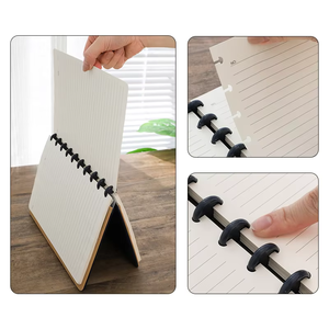 Libros de notas en espiral de hojas sueltas con agujero de hongo negro, diario de estudio barato con cuero de papel grueso para escribir, encuadernación en espiral de regalo - Product Image 2