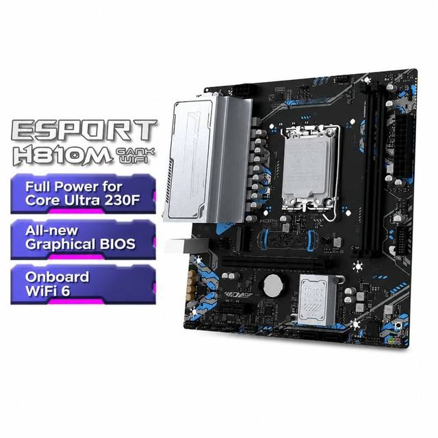 H810M GANK WIFI Motherboard LGA1851 DDR5 Support Core Ultra 230F Onboard WiFi 6 Full Power Micro ATX Desktop PC Motherboard