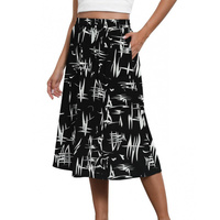 Jupe midi trapèze élégante rétro pour femme, taille haute, à pois, respirante, taille mini - Idéale printemps-été