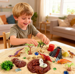 Piccolo Mondo Sensoriale Tema Paradiso dei Dinosauri Gioco Educativo Sandbox per Bambini dell'Asilo - Product Image 3
