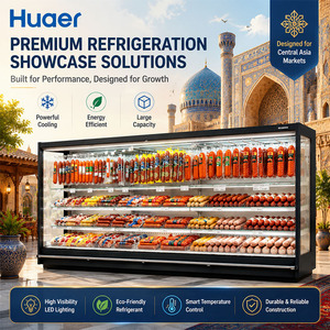 Réfrigérateur vertical multi-étages ouvert pour viandes froides et saucisses, vitrine de présentation pour supermarchés et boucheries - Product Image 1