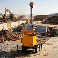 Remorque de surveillance solaire autonome avec mât de câblage interne et touche pliable pour un déploiement rapide
