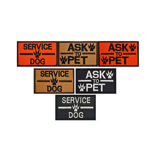 Parche de tela de lona ecológica bordado en 3D de doble cara para mascotas, con decoración de encaje y cierre de gancho y bucle, para uso en prendas, 6 colores - Product Image 1