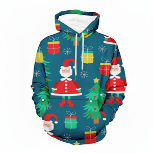 Sudadera con Capucha Navideña para Hombre, Cómoda y Moderna, 100% Poliéster, con Logotipo Personalizado, MOQ Bajo - Product Image 1