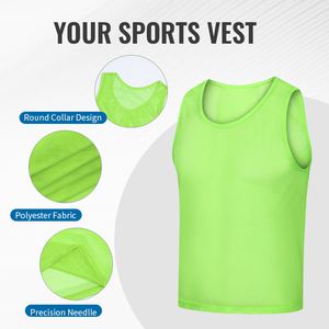 Ademend voetbal trainingsvest, voetbalhesjes, goedkope voetbalvesten, mesh voetbalvesten, voetbalbijen, voetbalshirts - Product Image 4