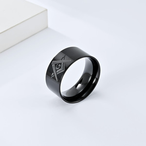 Freemason <b>Ring</b> Titanium Steel Pyramid Design Unisex Fashion Jewelry Gift - Product Image 4