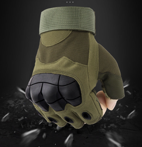 DFG0603 Guantes Tácticos de Medio Dedo en Gamuza Verde, Marrón Desierto, Caqui y Negro - Product Image 5