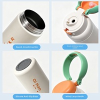 Thermos en acier inoxydable 316 à isolation sous vide 550 ml, bouteille d'eau portable anti-fuite avec poignée de transport pour la randonnée, les voyages en plein air