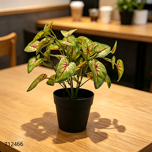 <span class=keywords><strong>ต้น</strong></span>คาลเลเดียมปลอม 5 กิ่ง ลายเส้นสีแดง พร้อมกระถางพลาสติก<span class=keywords><strong>สี</strong></span><span class=keywords><strong>ดำ</strong></span> ตกแต่งบ้าน - Product Image 2