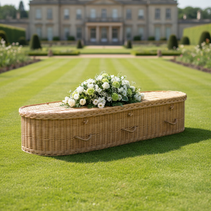 Offre Spéciale – Meilleur Prix – <span class=keywords><strong>Cercueil</strong></span> en Osier Naturel pour Crémation et Funérailles - Product Image 1