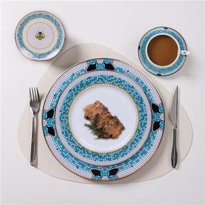 Halloween VIP personalizar nórdico redondo plano Rosa floral abeja Hotel blanco elevar borde cerámica pan plato dorado - Product Image 2