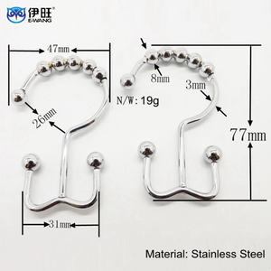 Crochets de rideau de douche doubles en acier inoxydable, résistants à la rouille - Product Image 4