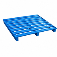 Palette en acier perforée à 4 entrées, compatible entrepôt frigorifique, empilable, surface lisse, 1300x1100
