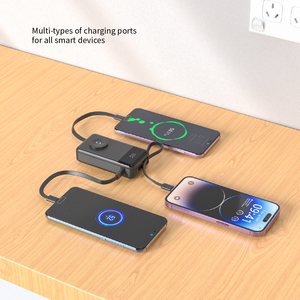Power Bank da 10000mAh con Cavo Type-C Integrato, <span class=keywords><strong>Ricarica</strong></span> Rapida PD30W, Uscita Wireless 2.5W per Orologi, Powerbank Sottile per <span class=keywords><strong>Ricarica</strong></span> Mobile Quotidiana - Product Image 2
