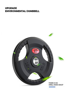 Discos de Peso Lisglosports <span class=keywords><strong>con</strong></span> Logotipo Personalizado, Discos de Goma de Tres Orificios para Levantamiento de Pesas, Discos de Hierro Fundido de 50 mm, Discos de Peso <span class=keywords><strong>con</strong></span> Triple Agarre - Product Image 5