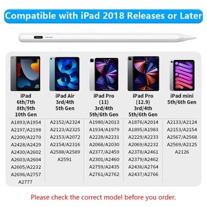 ปากกาสไตลัส 2025 รุ่นโลหะ แบบแอคทีฟ รองรับการสัมผัสแบบ Capacitive พร้อมระบบตรวจจับมุมเอียง สำหรับ iPad Pro/11/12.9/10.9 <span class=keywords><strong>Gen</strong></span> - Product Image 5