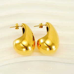 Zogxin Gold Teardrop Shape <b>Titanium</b> Steel <b>Stud</b> Earrings Geometric Design For Women Fashion Jewelry - Product Image 2