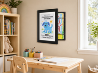 Cadre magnétique interchangeable pour œuvres d'art d'enfants American Flat (noir) - Peut contenir 100 pièces d'art - Affichage format lettre 8,5x11 avec passe-partout