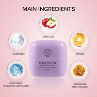 Crème Visage Anti-Âge au Miel de Lavande Marque Blanche, Hydratante, Liftante, Raffermissante et Repulpante, à la Pomme et aux Peptides
