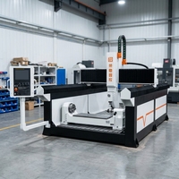 Routeur CNC Rongchi 4 axes pour polystyrène avec axe rotatif, système personnalisé Rongchi, lit de travail en tubes soudés pour moulage de sculptures cylindriques en mousse