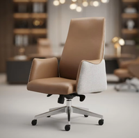 Chaise de bureau de direction à dossier mi-haut, pivotante et moderne, pour réunions d'affaires et bureau à domicile, réglable en hauteur, en acier