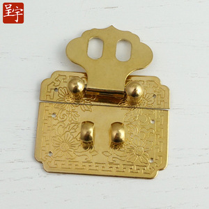 Cerradura de placa cuadrada de latón sin llave, estilo chino, para puertas de armario, fácil instalación - Product Image 3