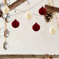 Umiss Décorations de Noël Écologiques : Lanternes et Boules en Papier pour Arbre de Noël, Ornements Artisanaux avec Aimant pour la Maison