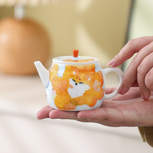 Hand Painted Kung Fu Tea <b>Set</b> One Pot Four Cups Ceramic <b>Teapot</b> Teacups Gift Box For Friends Elders - Product Image 3