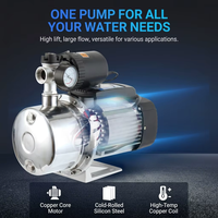 Pompe à jet auto-amorçante en acier inoxydable 304 pour usage domestique, pompe de surpression automatique pour l'eau potable et le pompage de puits profonds