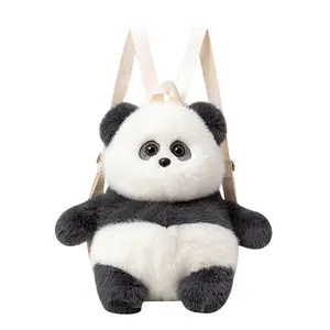 2024 yeni varış Panda domuz sırt çantası hayvan dolması çanta çocuk kız arkadaşı için çin tombul ayı panda peluş