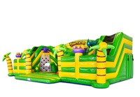 Ciudad de Diversión Inflable Comercial con Temática de Dinosaurios, Castillo Inflable Grande de PVC, Parque de Atracciones para Niños, Alquiler para Fiestas
